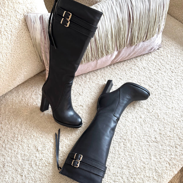 *CHICAGO BLACK - leather knee boots