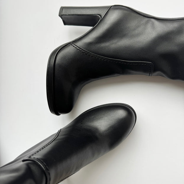 *CHICAGO BLACK - leather knee boots