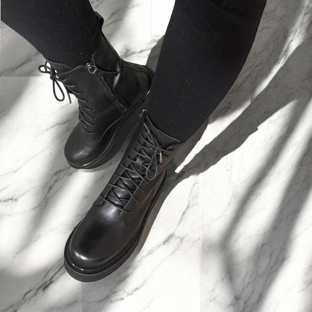 *TERRY - lace up flatform boot