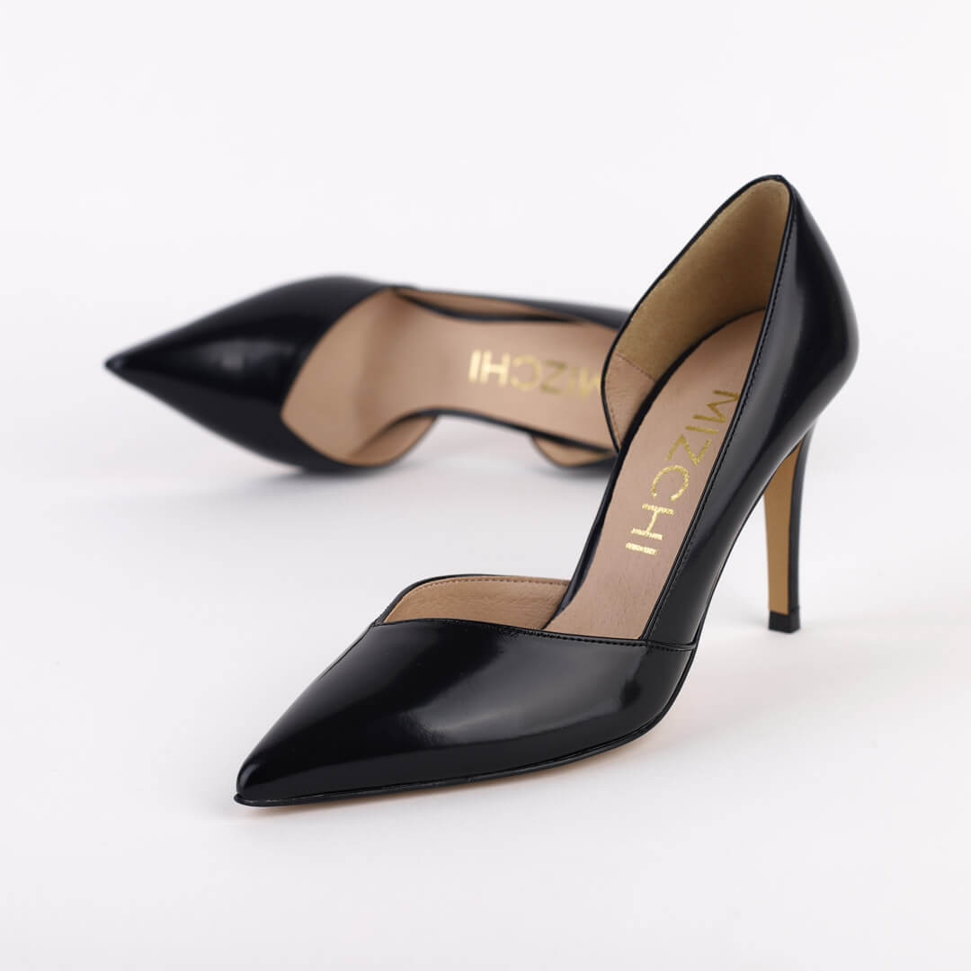 *UK size 2 - MAINZE - white leather, 8cm heels