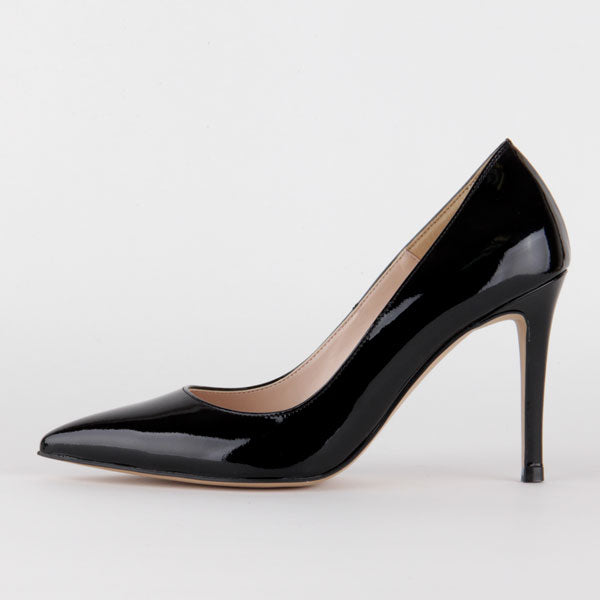 *UK size 1 - BRAMARE - black patent, 9cm heels