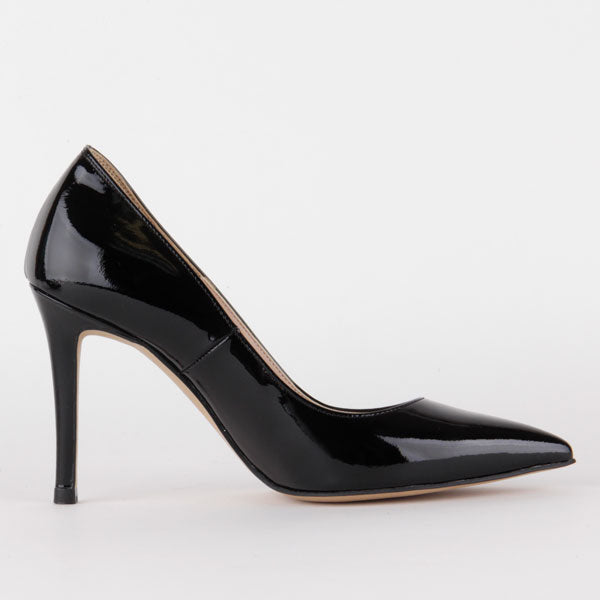 *UK size 1 - BRAMARE - black patent, 9cm heels