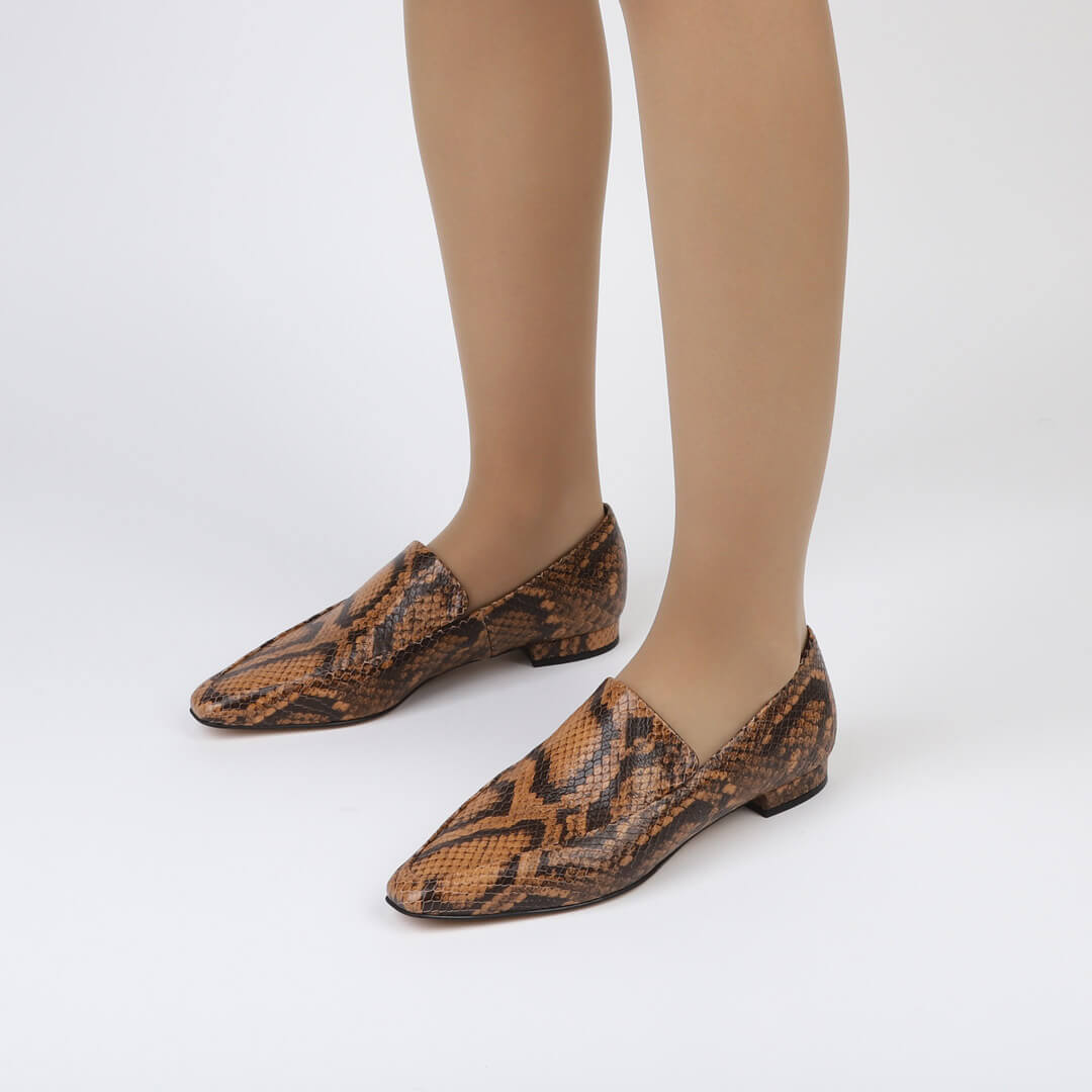 *NOELLIA - brown python, 1.5cm size UK 2.5