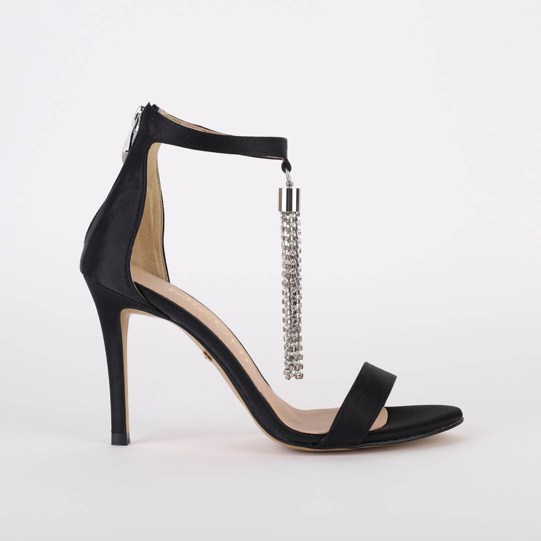 *UK size 2.5 - DANIKA - black, 9cm heels