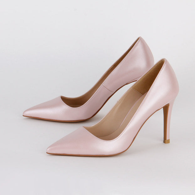 *UK size 1 - RAFRIA - pearl beige , 9cm heels