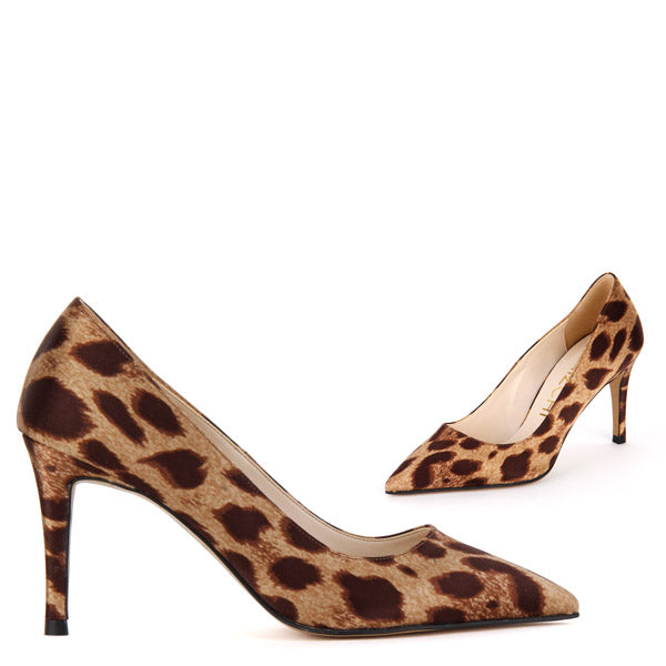 *UK size 2 - LONDON HEEL - leopard, 8cm heel (worn in photo shoot)