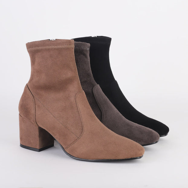 *UK szie 2.5 - FABIENNE - Grey faux suede, 6cm heels