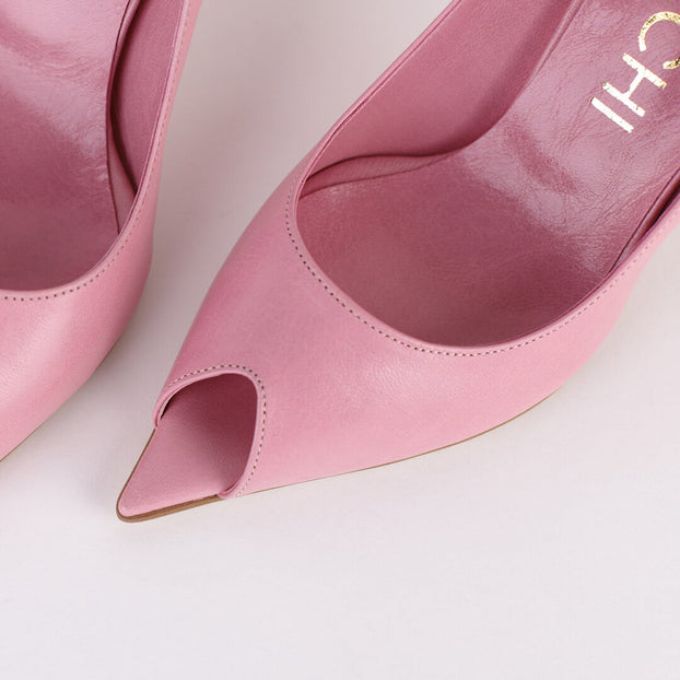*DIXIE- open toe - baby pink, 7cm size UK 3