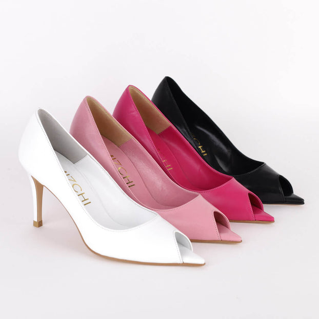 *DIXIE- open toe - baby pink, 7cm size UK 3