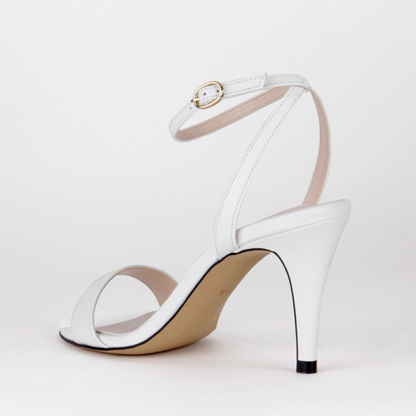 *UK size 3 - MEGAN - white, 8cm heels