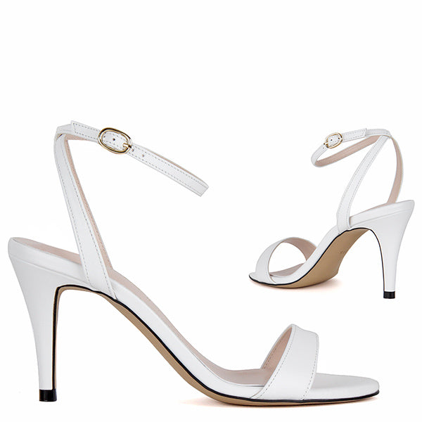 *UK size 3 - MEGAN - white, 8cm heels