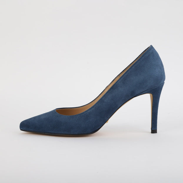 *UK size 3 - PRIMOLOCO - navy suede 8cm heel (Custom)