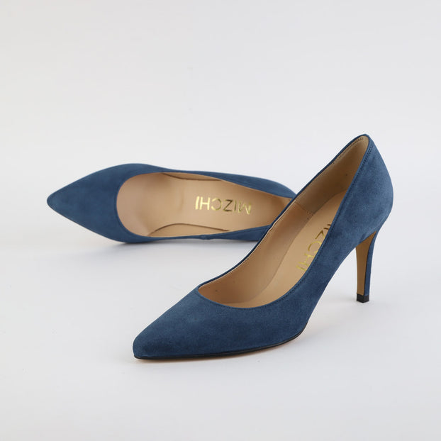 *UK size 3 - PRIMOLOCO - navy suede 8cm heel (Custom)
