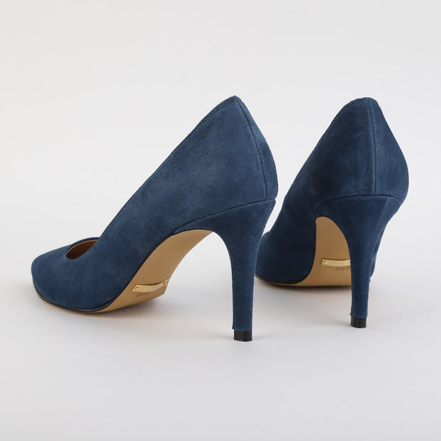 *UK size 3 - PRIMOLOCO - navy suede 8cm heel (Custom)