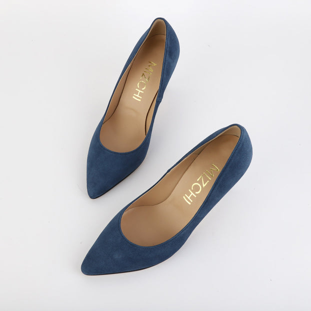 *UK size 3 - PRIMOLOCO - navy suede 8cm heel (Custom)