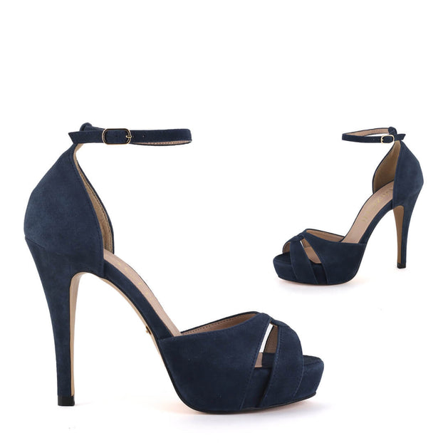 *UK size 2 - LA SERA - navy suede, 11/2cm heels