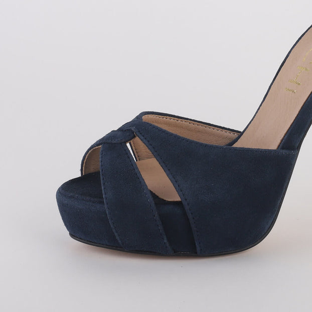 *UK size 2 - LA SERA - navy suede, 11/2cm heels