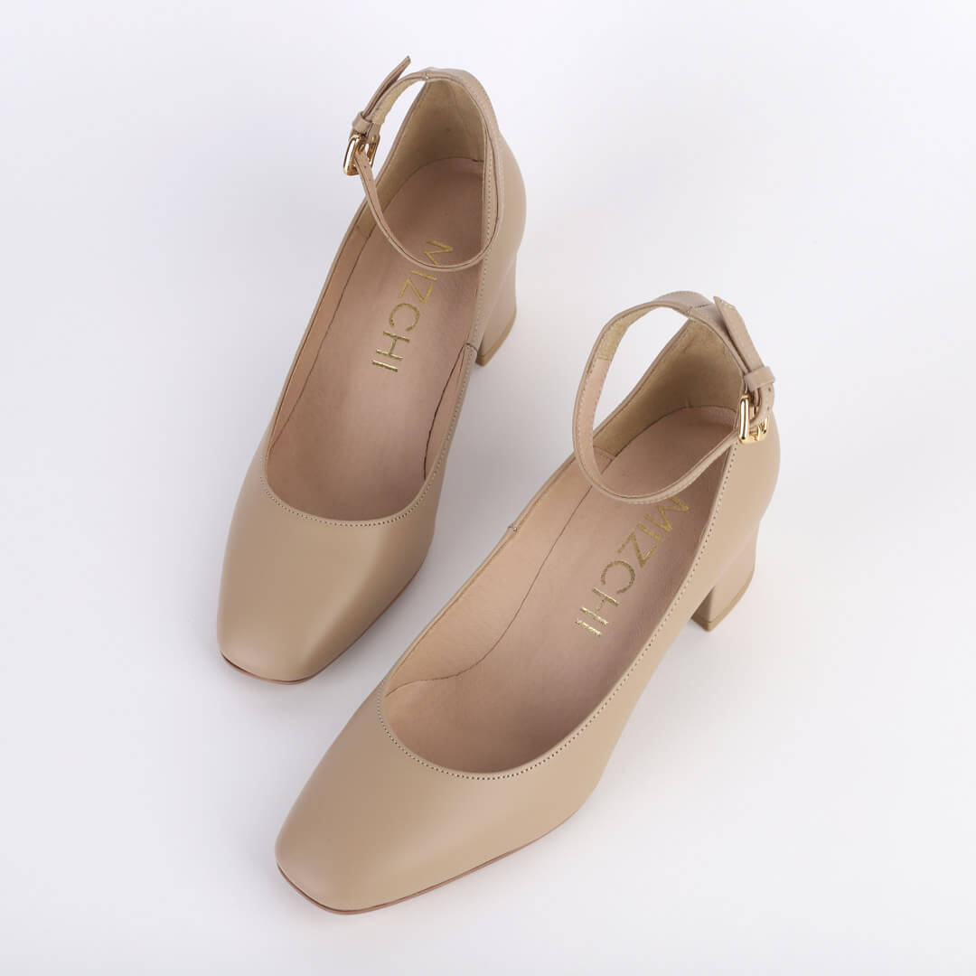 *UK size 1 - HEPWORTH - beige, 5cm heels