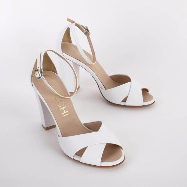 *UK size 1 - ALOVE - white, 9cm heels