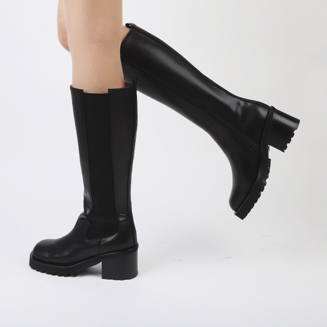 JEAGER - leather knee boots