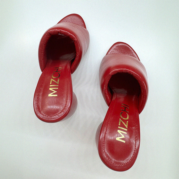 *UK size 1 - POCCIN - CUSTOM RED, 8cm heels