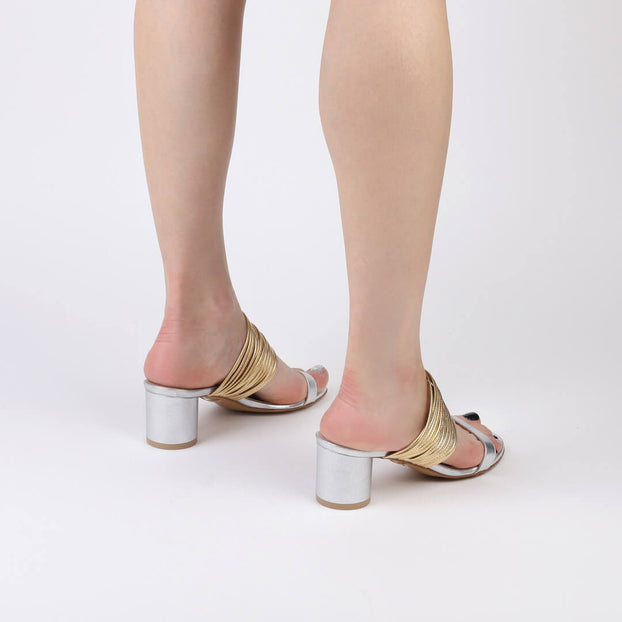 GOLDEN EYE - round heel slippers