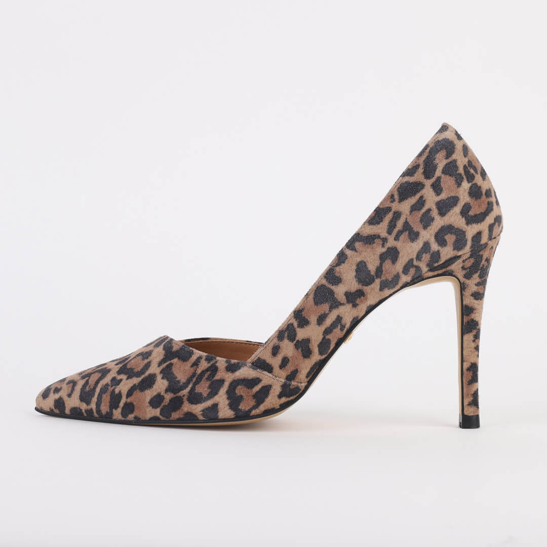 *MAINZE - leopard suede, 9cm size UK 13