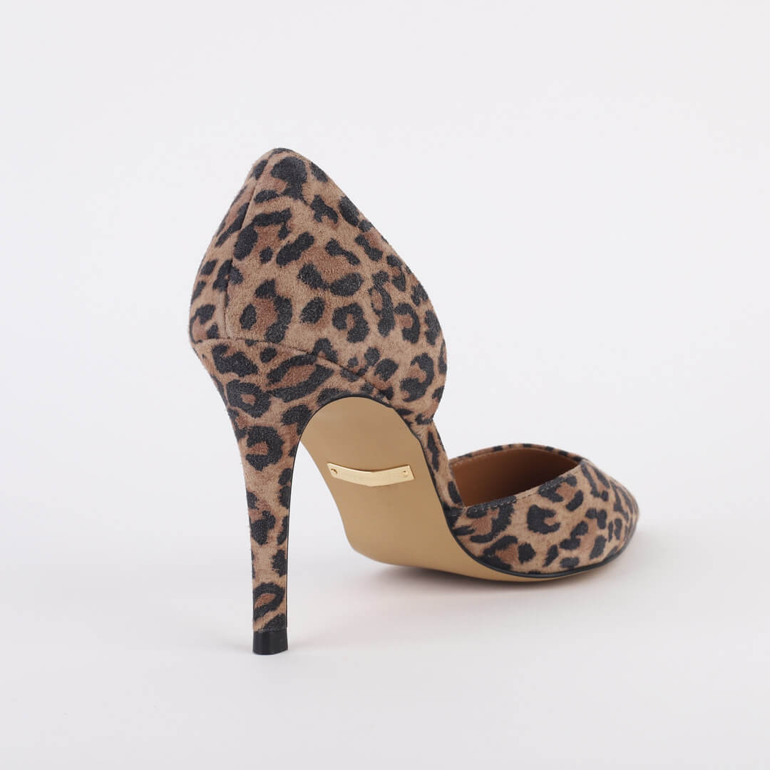 *MAINZE - leopard suede, 9cm size UK 13