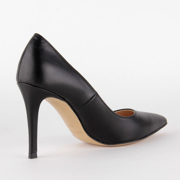 *BRAMARE - black leather, 9cm size UK 1