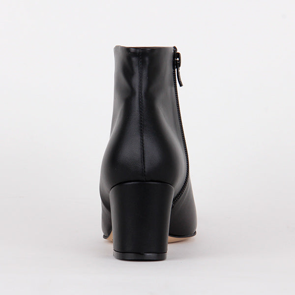 Small Size Low Price Black Leather Ankle Boots - by Pretty Small Shoes