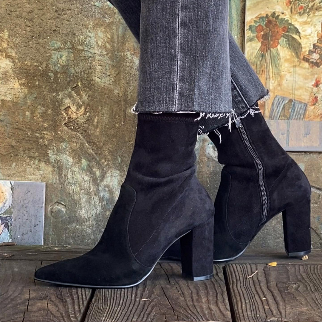 BLANCA - elasticated leather ankle boot