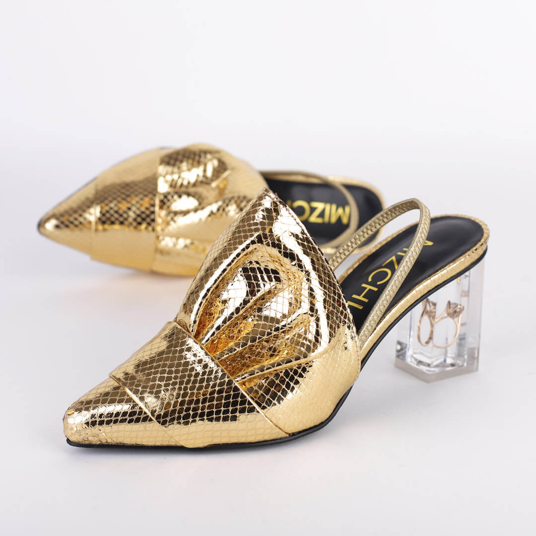 MARRYME - gold slingback heel