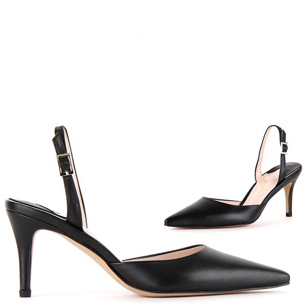 Black leather heels sales uk