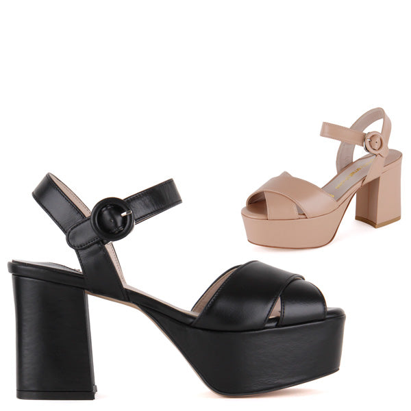 ASOS DESIGN Noticeable chunky platform heeled sandals in black | ASOS