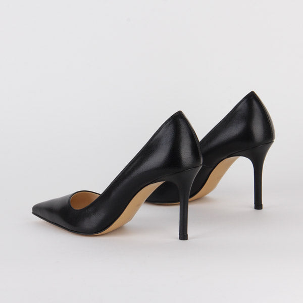 *HEMERY - black leather, 8cm size UK 2.5