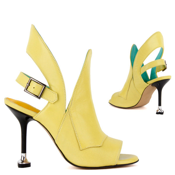 Yellow store designer heels