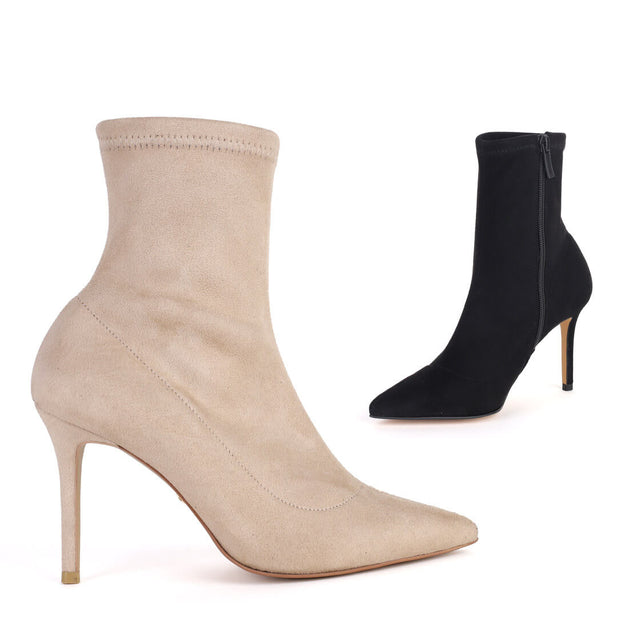 Fabric heeled ankle on sale boots