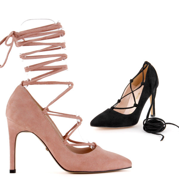 Suede lace up on sale heels