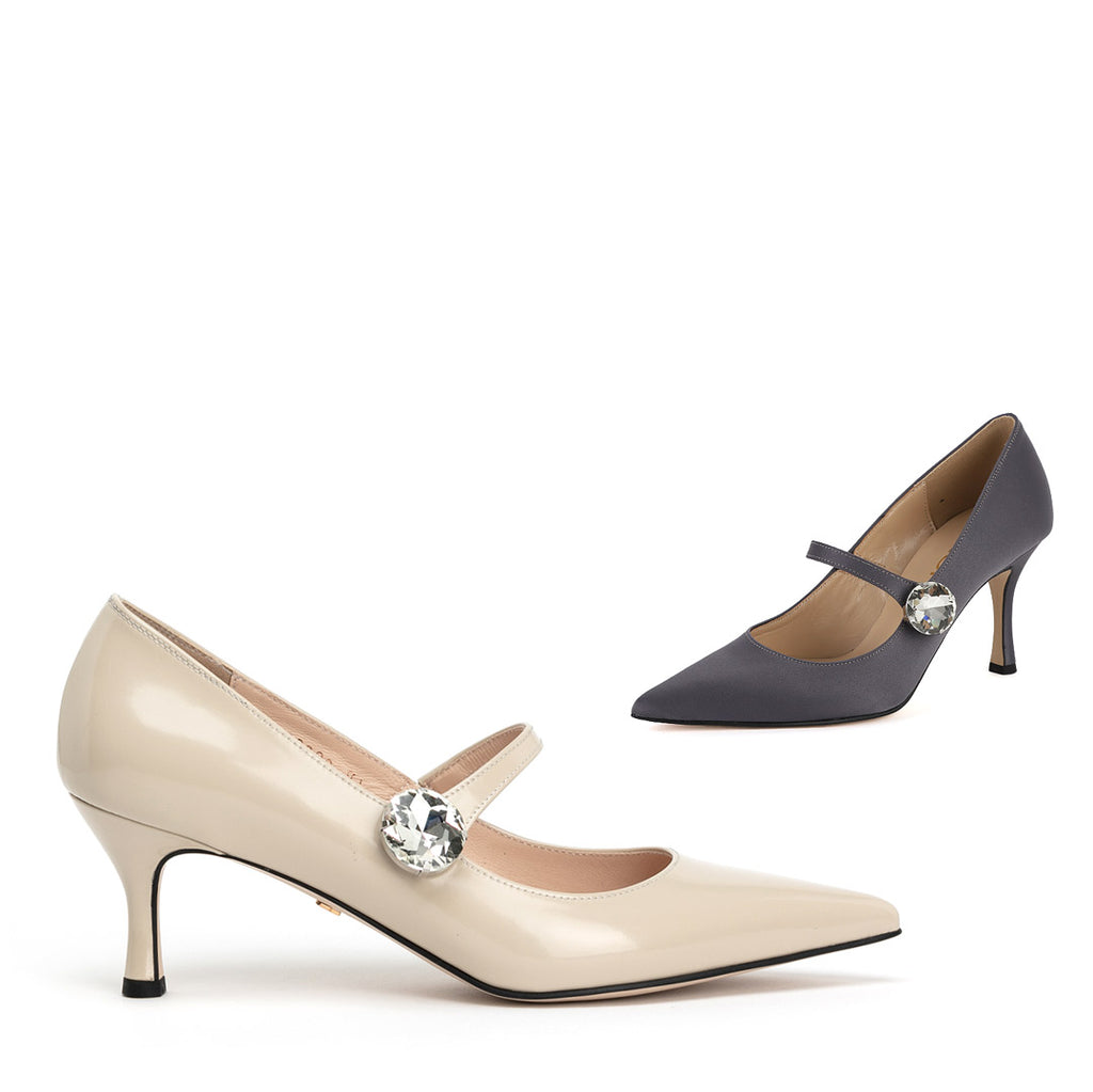 Petite Size Diamond Embellished Mary-J Pumps by MIZCHI Pretty Small Shoes