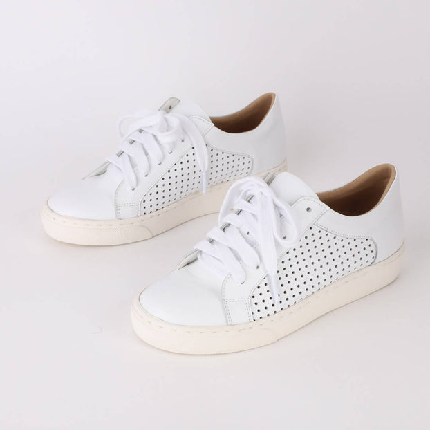 Petite White Embellished Low Top Trainers - MIZCHI Pretty Small Shoes