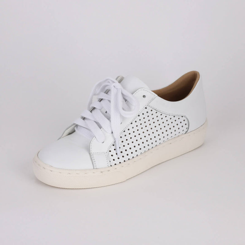 Petite White Embellished Low Top Trainers - MIZCHI Pretty Small Shoes