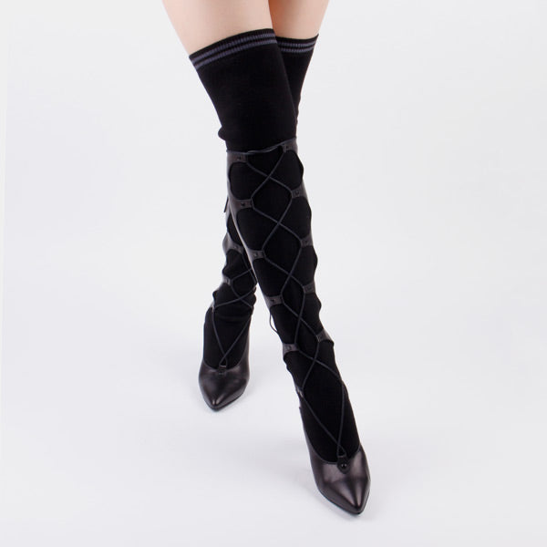 OVIDIA - over knee sock boot