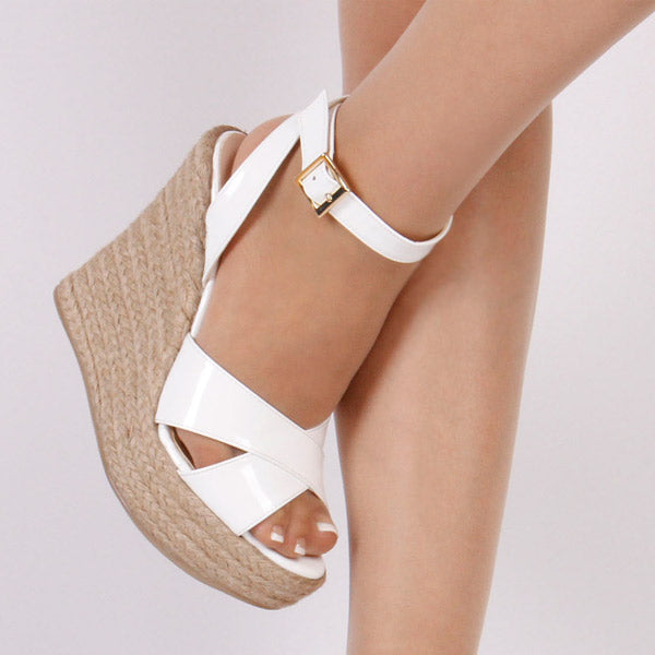 *SUMMER PARTY - white patent, 12cm size UK 2