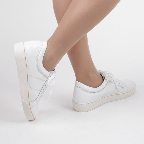 Petite Size Hand Made Classic White Trainer Flat by Pretty Small Shoes