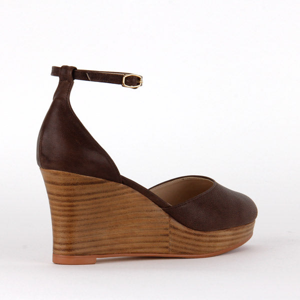 BAKU - closed toe wedge - UK 13 / EU 32 / USA 2 / (210mm length) / Black /  8cm heel with 2cm platform