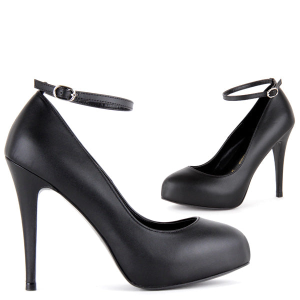 Black 2024 strap stilettos