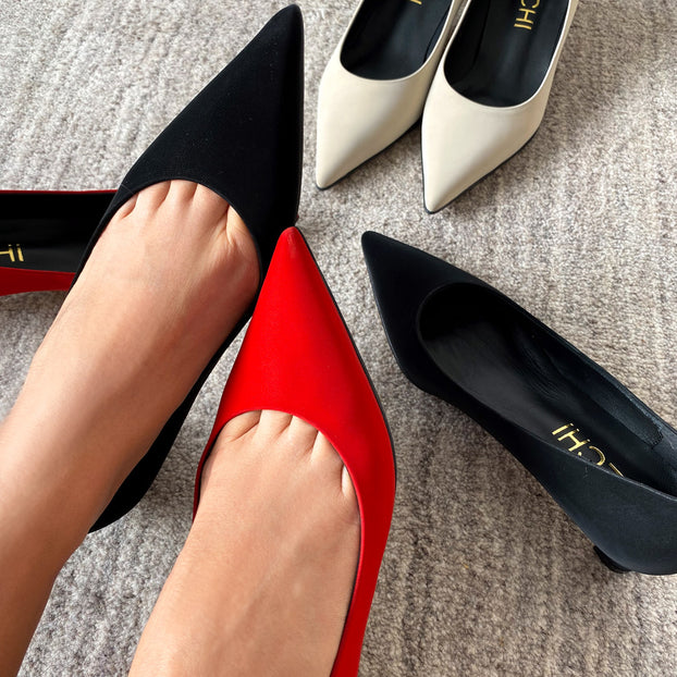 CHAVA - velvet leather pump