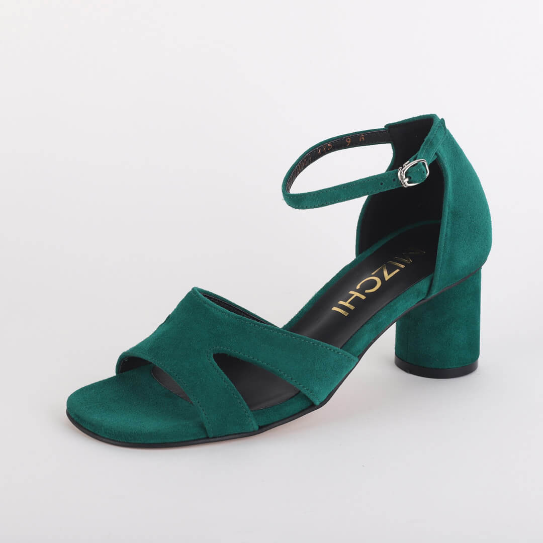 CAZY - green suede sandals